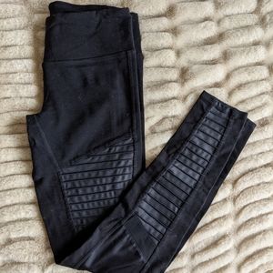 Alo Black Moto Small Yoga pants leggings